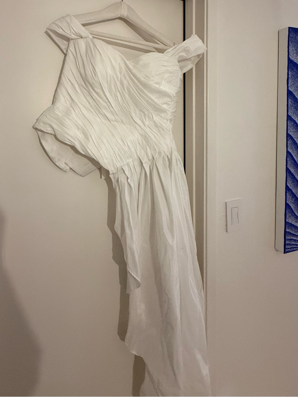 Elegant White Off-Shoulder Draped top